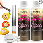 240ml High Glossy Air Dry Clay Glaze, Air Dry Clay Varnish, Clay Sculpture Sealant for Ceramics, Oil Painting, Wood, Air Dry Clay Pottery Waterproof Scratch Resistant Varnish for Clay (60ML X 4Pack)