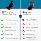 DryvaSeat - Premium Microfiber Towel Car Seat Cover - Waterproof & Sweatproof - Universal Fit, Machine Washable, Non-Slip - Seat Protector for Car, Truck, SUV, Van (Black, 2 Pack)