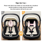 Adjustable Head Neck Pillow for Infant Car Seat, Portable Baby Travel Pillow for Stroller, Banana Shape Headrest Support Pillow, Comfortble Toddler Neck Pillow for Pushchair,Swing, Light Pink