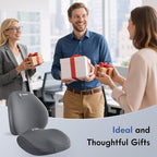 FLORICH Seat Cushion and Lumbar Support Pillow for Office Chair Car, Ergonomic Memory Foam Back Support for Office Gaming Chair Driving Seat Wheelchair, Relieves Neck, Back & Sciatica Pain – Gray