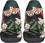 Delerain Car Seat Covers Set 2Pcs, Red Panda Universal Front Car Seats Vehicle Enterior Protector Suitable Fits Most Car Auto SUV Sedan Truck