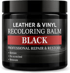 Leather Color Restorer, Leather Recoloring Balm, Scratch Remover, Leather Dye, Leather Paint, Leather Repair Kit for Furniture Couches Car Seats Shoes Bags, Black
