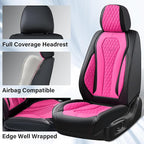 Coverado Auto Seat Covers, Car Seat Covers Full Set, Rose Car Seat Cover, Driver Seat Covers Front Seats Rear Seat Cover, Luxury Car Seat Cushion,Leather Seat Cover Seat Protector Fit for Most Cars