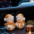 Car air freshener diffuser Plaster Couple Snowman Figurines Fragrant Gypsum Cute interior accessories car dashboard ornaments Indoor Christmas New Year's Gifts Porch Office Desk Decor (orange, NO.5)