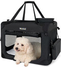 Extra Large Cat Carrier for 2 Cats Collapsible Soft Pet XL Crate for Large/Medium Cats 20lbs Car Travel Portable Bag with Water Bottle Slot For Long Trips (Black, 24.0"L x 16.5"W x 16.5"H)