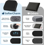 Seat Cushion, Memory Foam Office Chair Cushions for Long Sitting Hours, Chair Pad for Sciatica, Coccyx, Tailbone, Hip Pain & Pressure Relief, Office, Home, Car Seats, Airplane, Black/Large