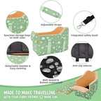 Cullaby Dog Center Console Car Seat for Small Dogs Under 15lbs,Detachable Washable Booster Pet Car Seat Travel Bed with Storage Pockets and Seat Belt(Green)