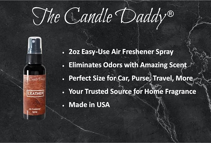 3 Pack - Leather Spray - Leather Scented - Room/car Air Freshener Spray – (3) 2 Ounce Spray Bottles