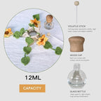 Handmade Crochet Hanging Car Air Freshener - Sunny Sunflower Design, 12ml Refillable Thick Glass Bottle, Car Diffuser for Rearview Mirror, Home & Office Cheerful Decor