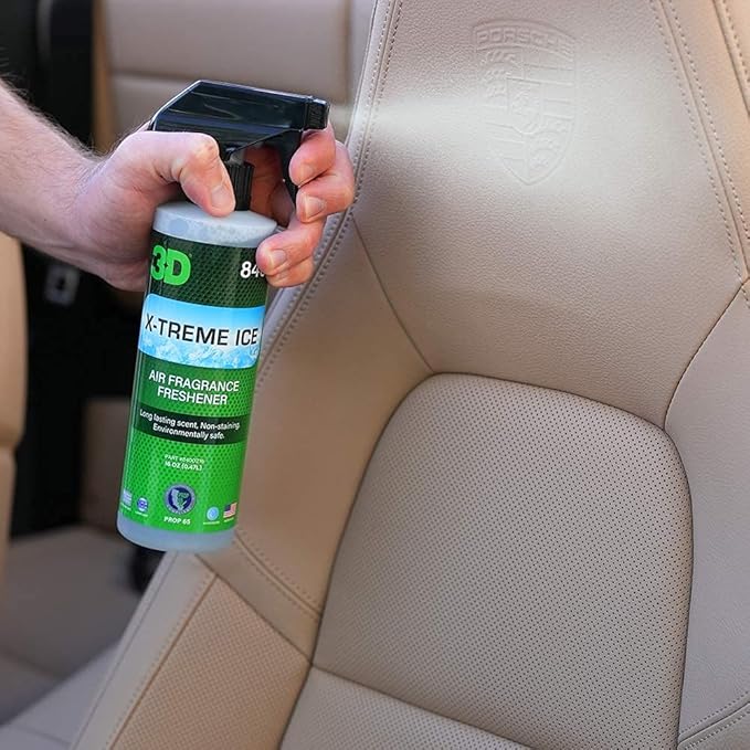 3D X-Treme Ice Air Freshener – 16oz Water-Based Spray – Long-Lasting, Non-Toxic Odor Eliminator – Safe for Pets & People – Crisp, Invigorating Scent for Cars & More