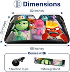 GENANY The Animated Emotions Family Windshield Sun Shade for Car SUV Truck (55x30 Inches), Sun Shade Windshield, Shades for Front Windows, Sunshade for Car Windshield, Protector Blocks UV