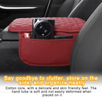 Mandark Car Center Console Cover, Microfiber Leather Vehicle Armrest Protector Cushion with 2 Storage Bags, Auto Interior Arm Rest Seat Box Pad Accessories, Universal for SUV, Sedan, Truck (Wine Red)