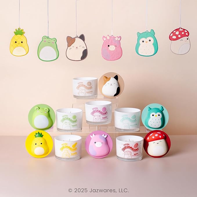 Studio Oh! x Squishmallow Patty Car Air Fresheners, Pack of 2, Sweet Strawberry, Vanilla, Citrus, Freesia, and Crisp Apple - Mooody Strawberry Swirl