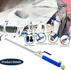 Jet Nozzle for Garden Hose, High Pressure Power Washer Wand with 3 Different Hydro Nozzles and Quick Connectors for Gutter Patio Car Pet Window 18 Inch (Dark Blue)