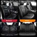 Fit CRV Car Seat Covers for Honda CR-V 2013-2024 2025 2026 - Upgraded Premium Waterproof & Breathable Leather, Airbag Compatible, All-Weather Seat Cushion Protector (Full Set, Black)
