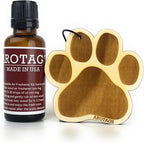 Arotags Dog Wooden Car Air Freshener - Long Lasting Beach Bum Scent Diffuses for 365+ Days - Includes Paw Print Hanging Mirror Diffuser and Fragrance Oil - 100% American Made