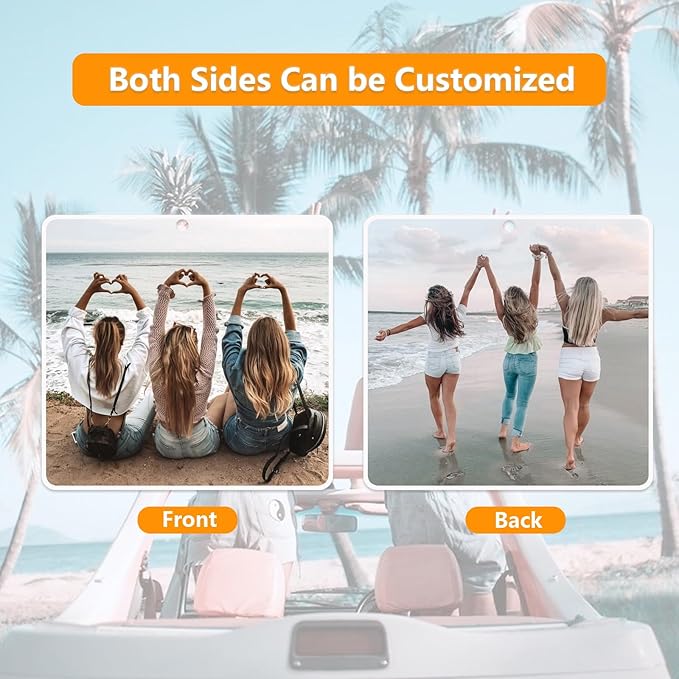 Custom Air Fresheners with Picture - Personalized Double Sided Photo Air Freshener for Car - Customized Face Air Freshener - Custom Birthday Gift, Photo Gift for Men Women