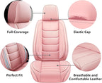 Full Coverage Faux Leather Car Seat Covers Full Set,Automotive Seat Covers for Cars,SUVs Pick-up Truck, Car Seat Cushion, Pink Seat Covers,Front Seat Cover,Car Seat Protector