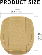 JOJOBAY Leather Car Seat Cover,Bottom Seat Covers for Cars,Front Seat Protector,Fit for 95% of Vehicles - Padded,Anti-Slip(1 PC,Beige)