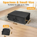 SZEE Travel Litter Box for Cats with Zipped Lid with 3 Pcs Disposable Liner Bags, Easy Cleaning, Suitable for Pets up to 15lbs, Portable Litter Box for Travel, Car, Hotel, Airplane, Camping - Black