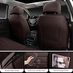 Car Seat Covers Front Seats, 2Pcs Universal Faux Leather Front Seat Covers for Cars, Waterproof Automotive Seat Covers Breathable Seat Cover for Most Sedans, Trucks, SUV (Brown)