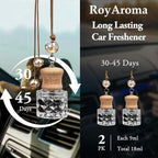 2 Pack Hanging Car Air Freshener | Long Lasting 30-45 Days Natural Fragrance Oil Diffuser for Car, Home, Office | Odor Eliminator & Easy to Use | Pink Champagne