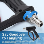 Pressure Washer Short Gun, 5000 PSI/10.5 GPM High Power Washer Spray Gun with 3/8'' Swivel Quick and M22-14mm Connect for Foam Cannon Car Wash