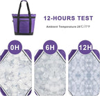 BeeGreen Cooler Bag Soft Insulated Tote for Beach Travel Grocery Shopping Lunch Portable Large Ice Coolers with Handle Hard Freezer Bags with Zippered Top Foldable Leakproof Delivery Totes Gray