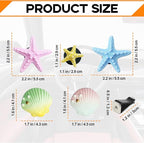 5PCS Seashell and Starfish Car Air Vent Clips, Colorful Ocean Series Car Air Freshener Diffuser, Beach Theme Car Interior Decoration Accessories (No Aromatherapy Tablets)
