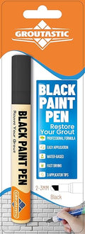 Black Grout Paint Pen Tile Grout Colorant & Sealer Marker, Quick-Dry, Ideal for Bathroom, Shower, Kitchen Tiles Restores Grout Lines, 3 Adjustable Tips (2-3 mm)
