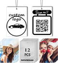 12/24/48/72/96Pcs Custom Logo Air Fresheners for Car Bulk, Wholesale Custom Double-Sided Car Air Fresheners with Photo Text Logo, Christmas Decoration Gifts (12 Rectangle)