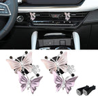 2PCS Car Air Fresheners Vent Clips, Butterfly Car Accessories, Sparkly Bling Dual Butterfly Auto Air Vent Clips, Automotive Cute Air Conditioning Outlet Decoration Universal for Women Girl