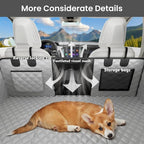Dog Car Seat Cover for Back Seat, Waterproof Leather Fabric Back Seat Extender for dogs 52.4 * 24.4in, Foldable in The Car, Hard Panels Bottom Support to 330 lbs, for Cars/Mid-Size SUV/Small Truck