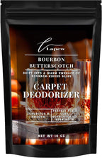 Lapew Bourbon & Butterscotch Carpet Deodorizer Powder - Pet Safe Freshener for Vacuuming | Scented Odor Eliminator for Home | 16 oz