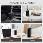 Waterless Car Essential Oil Diffuser, Premium Aluminum Alloy Cold-Air Atomizing Scent Machine Aromatherapy for Home/Office, Rechargeable, Smart Vibration Sensor, 3 Ambient Lights, Mess-Free - Titanium
