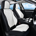 Coverado Car Seat Covers, Front Seat Cover, Waterproof Nappa Leather Seat Covers for Cars, 2 Pack Driver Car Seat Protectors, Automotive Seat Covers Universal Fit for Most Cars, Black&White