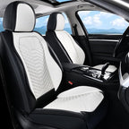 Coverado Car Seat Covers, Front Seat Cover, Waterproof Nappa Leather Seat Covers for Cars, 2 Pack Driver Car Seat Protectors, Automotive Seat Covers Universal Fit for Most Cars, Black&White
