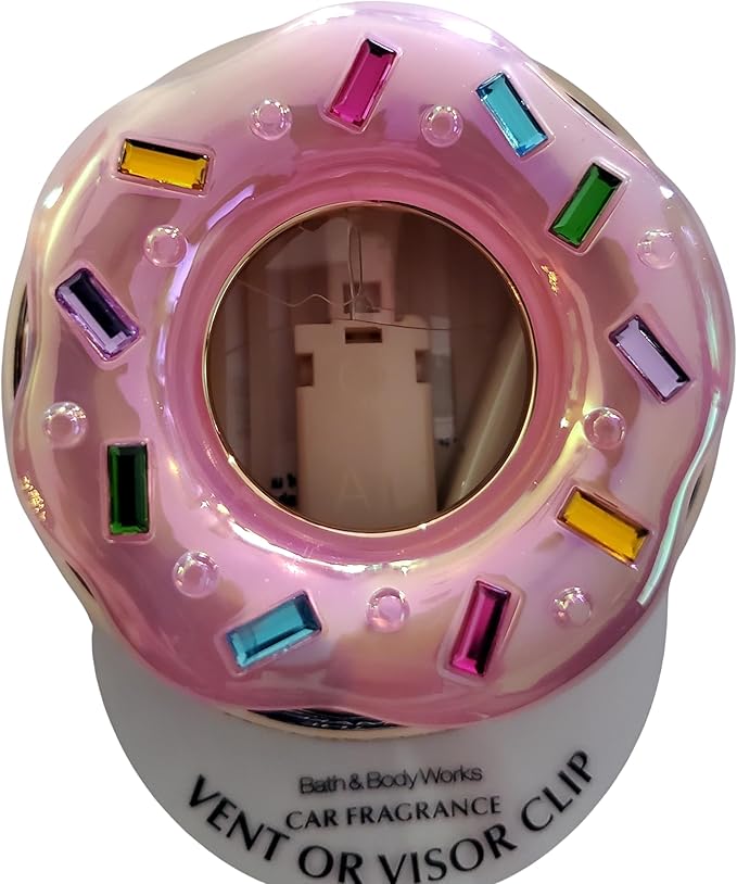 Bath & Body Works Scentportable Pink Sprinkles Donut Car Vent Visor Fragrance Holder