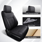 Huidasource Tacoma Seat Covers Full Set, Full Coverage Leather Truck Seat Cushion Cover Custom Fit for 2005-2015 Double & Crew Cab 2nd Gen Toyota Tacoma Base Prerunner SR5 Limited(Full Set/Black)