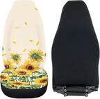 Sunflowers Print 2 Pcs/Set Car Front Seat Covers, Universal Fit Seat Covers for Sedan, Truck, SUV Polyester Bucket Cushion Protectors