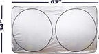 Car Windshield Sunshade Cover Sun Shade. 210T Reflective Polyester Blocks Heat and Sun. Foldable Sun Shield that Keeps Your Vehicle Cool (Large 63 x 33.8 in)