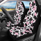 Pink Black Cow Print Front Seat Covers for Cars Navajo Aztec Driver Car Seat Protector Comfort Polyester Bucket Seat Covers Universal Fit for SUV Truck Sedan