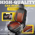 LINGVIDO Car Seat Covers for Front Seats (2 Seats) - Premium Perforated Nappa Leather,Waterproof Shield, Omni-Adapt Fit for SUVs Sedans, Ideal for Rideshare & Pets