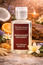Car Diffuser Oil Refill 1 oz – Essential Oil Car Air Freshener Refill for Hanging Car Diffuser, Long Lasting Fragrance Oil, Phthalate Free, Multiple Scents. | Mahogany Coconut