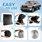 Windshield Sun Shade New American Eagle Flag USA Patriotic Design - Folding Car Front Window Sunshade for Cars SUV Trucks, Max UV Blocking and Keep The Vehicle Cool(64"x33.5")