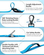 Hands Free Dog Leash, Multifunctional Crossbody Leash, Long Waist Dog Belt with Car Safety Buckle and Double-Sided Reflective Stitches（Blue 5.3-7.9ft-Medium）