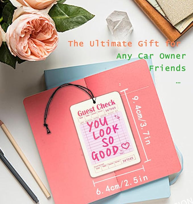 Preppy Pink Car Air Freshener, Girly Cute Car Accessories Decor for Women, Preppy Retro Pink Gift for Cars, Lucky You Inspristional Gifts for Women Girls Her 3 Pack