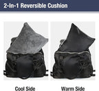 Dog Car Seat for Small Dogs,Double-Sided Washable Portable Travel Bed with Detachable Design, Black - Gray Handbag,Style Booster Seat(Under 25 Lbs)