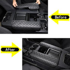 2PCS Center Console Armrest Cover for Toyot@ Tundra 2022-2025 /Sequoia 2023-2025 Accessories, Leather Front Seat Armrest Box Cushion Protector Waterproof Anti-Scratch (Left-Hand Drive)