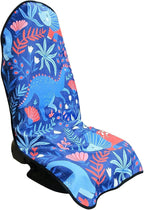 Waterproof Sweating Car Seat Cover for Post Gym Workout, Running, Swimming, Beach and Hiking, Universal Fit Non-Slip Bucket Seat Protector for Cars SUV Trucks, Machine Washable (Dinosaur)